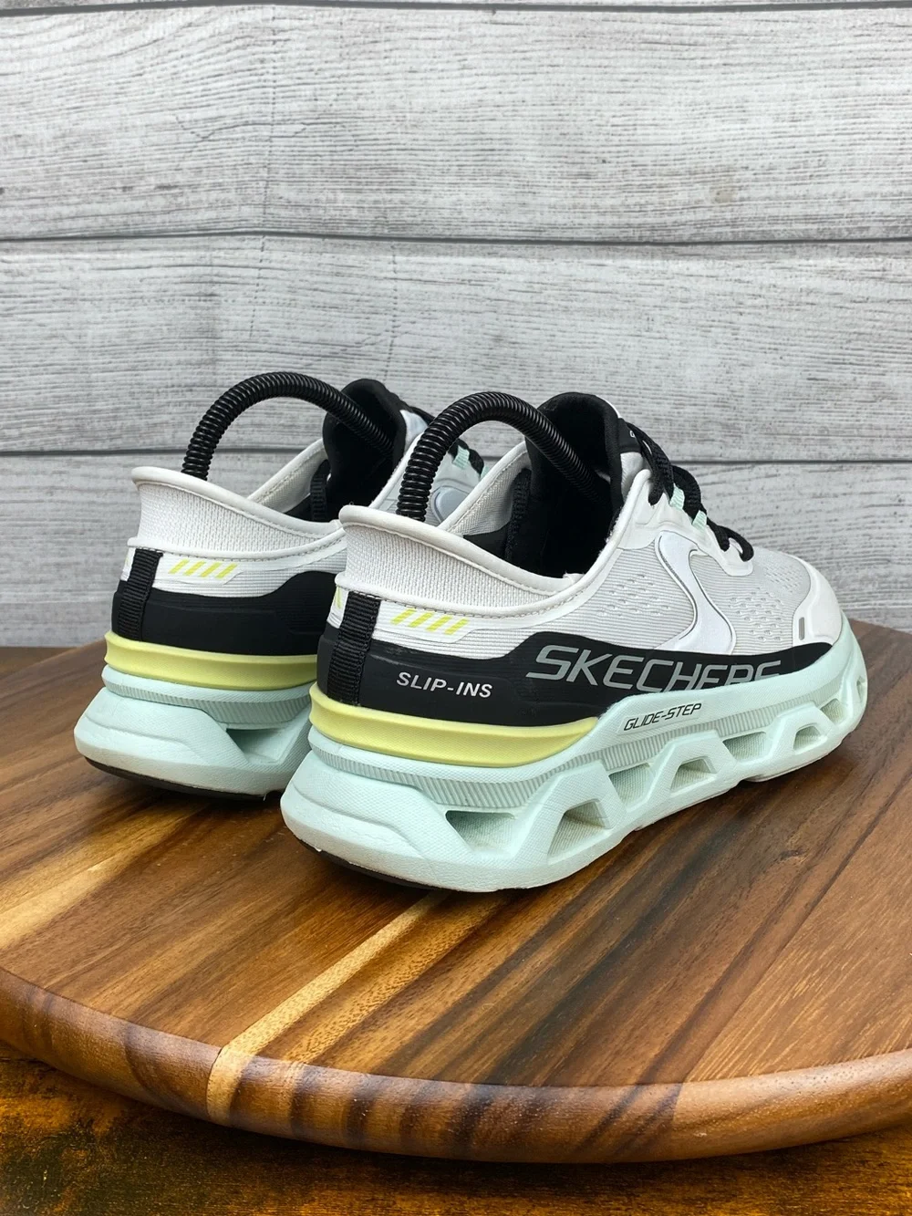 Skechers Slip-ins Glide Step Altus White Blue Running Shoes Women’s Size 7